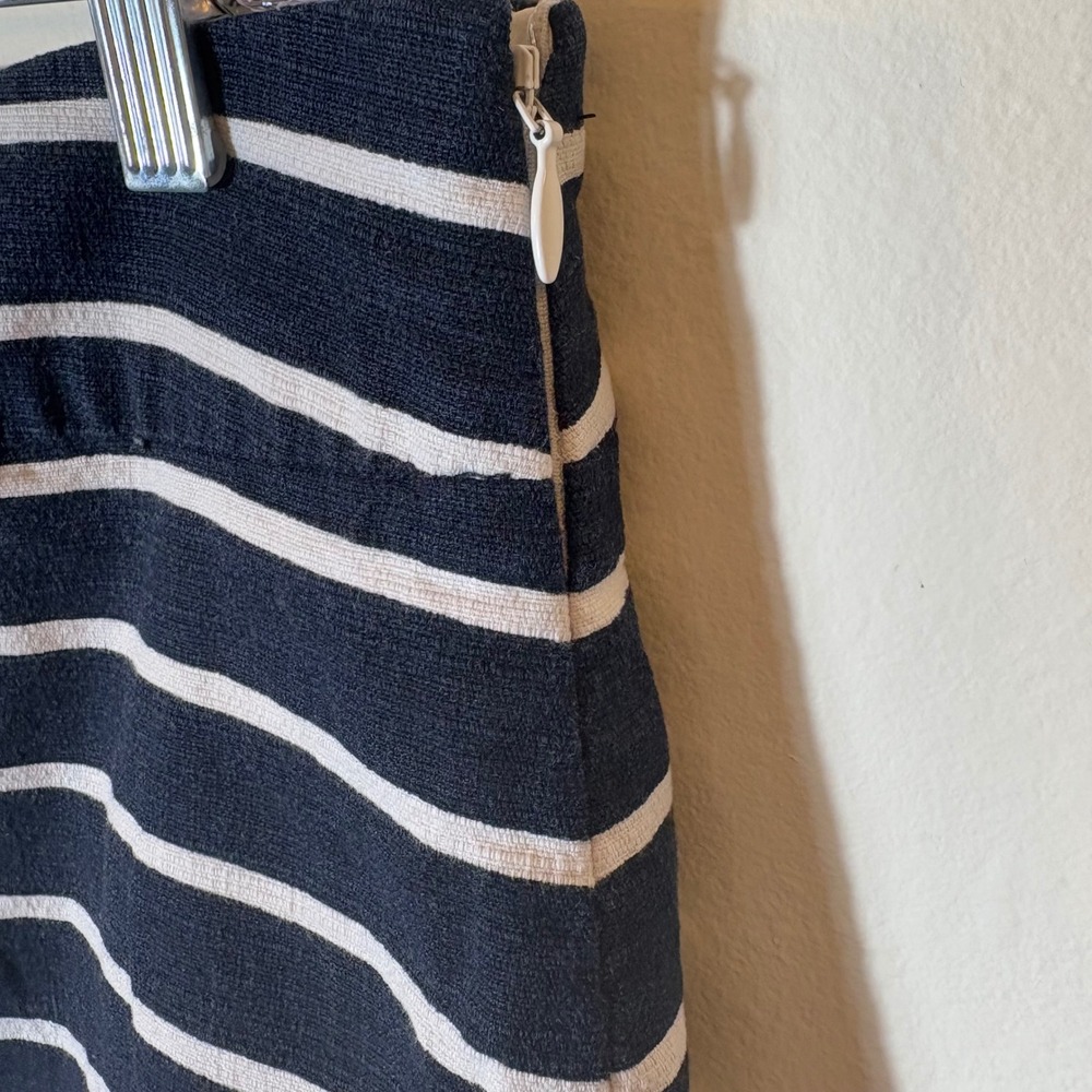 Banana Republic Striped Mini Skirt Womens Size 6 Cotton Blend Navy White - Picture 5 of 8
